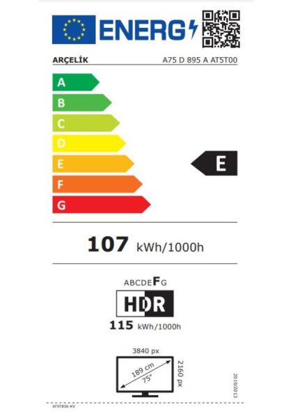 Arçelik 8 Serisi A75 D 895 A / 75'' 4K Smart Google TV