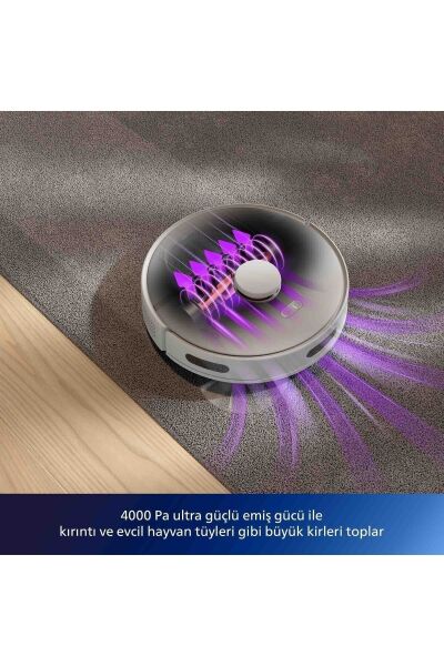 Philips HomeRun 3000 Serisi Aqua XU3110/02 Çöp İstasyonlu Beyaz Akıllı Robot Süpürge