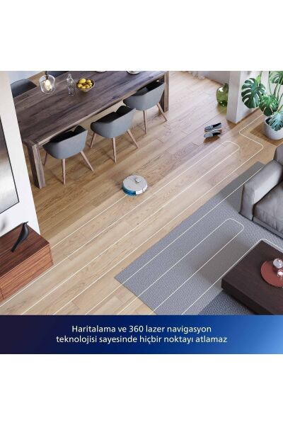 Philips HomeRun 3000 Serisi Aqua XU3110/02 Çöp İstasyonlu Beyaz Akıllı Robot Süpürge
