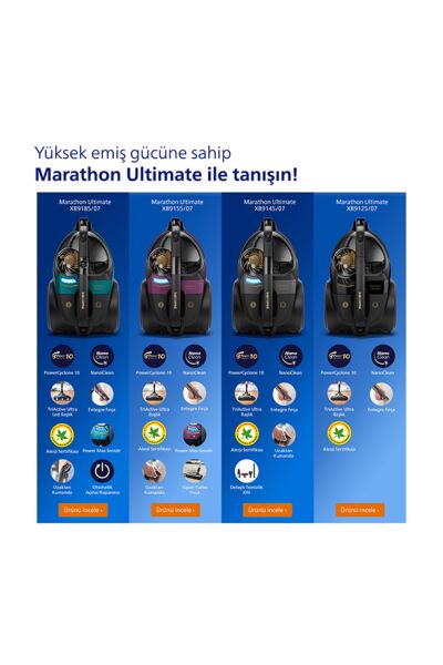 Philips Marathon Ultimate XB9125/07 650 W Torbasız Süpürge