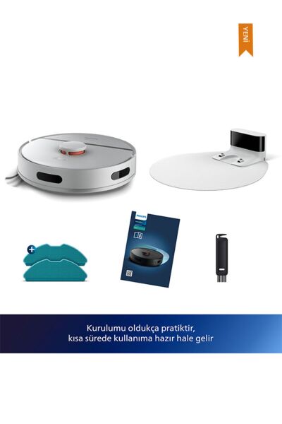 Philips HomeRun 3000 Serisi Aqua XU3000/02 Beyaz Akıllı Robot Süpürge