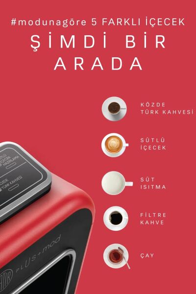 Karaca Hatır Plus Mod 5 in 1 Kırmızı Çay ve Filtre Kahve Makinesi
