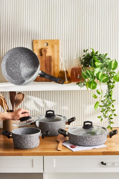 Karaca Bio Granit Ayaz 7 Parça Tencere Seti