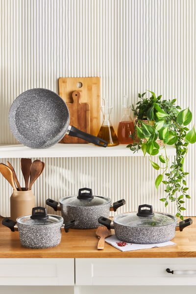 Karaca Bio Granit Ayaz 7 Parça Tencere Seti