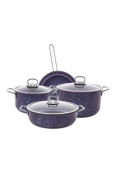 Karaca Biogranit Steel Plus 7 Parça Tencere Seti Mor