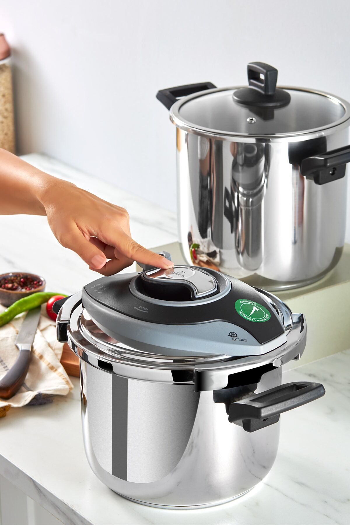 Karaca Breve Indüksiyon Tabanlı Düdüklü Tencere Seti 6 8 Lt