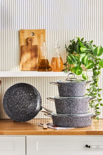 Karaca Biogranit Navy Stone 7 Parça Tencere Seti
