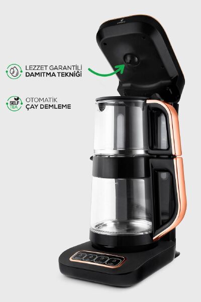 Karaca Çaysever Robotea Pro 4 In 1 Konuşan Otomatik Cam Çay ve Filtre Kahve Demleme Makinesi