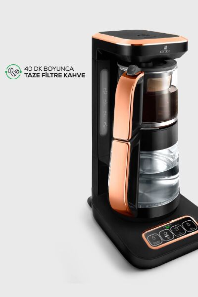 Karaca Çaysever Robotea Pro 4 In 1 Konuşan Otomatik Cam Çay ve Filtre Kahve Demleme Makinesi