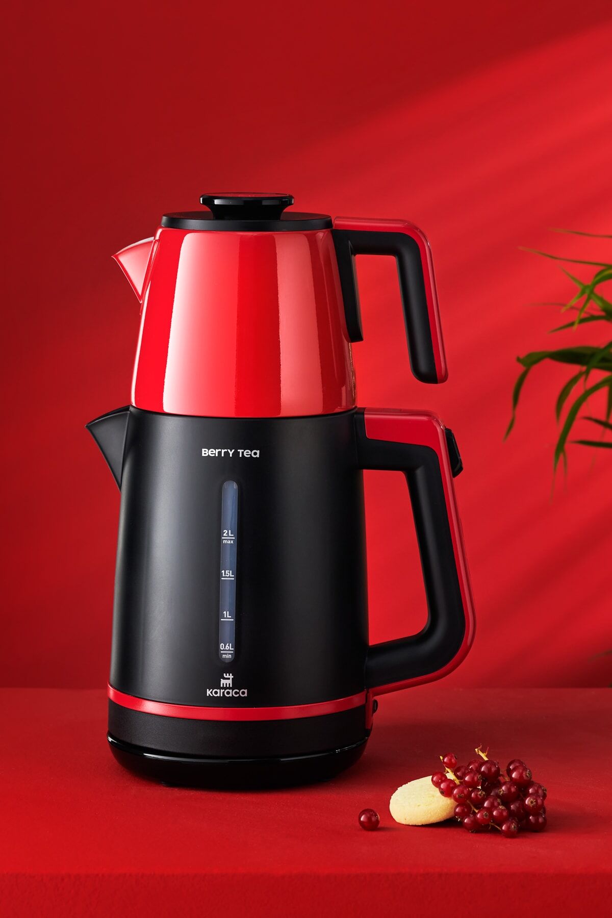 Karaca Berry Tea Xl 2in1 Çelik Demlikli Çay Makinesi Ve Kettle Cranberry