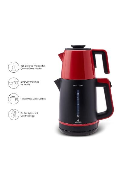 Karaca Berry Tea Xl 2in1 Çelik Demlikli Çay Makinesi Ve Kettle Cranberry