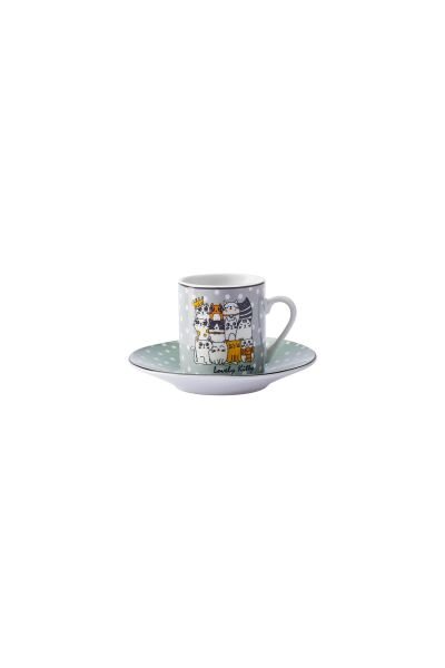 Karaca Kitty 6 Kilşilik Kahve Fincan Takımı 80 Ml