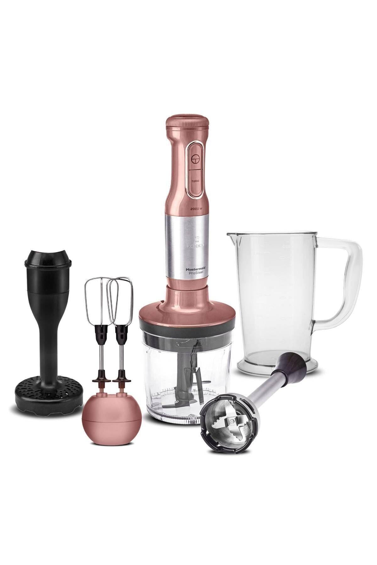 Karaca Mastermaid Prosteel Uzun Blender Ayaklı 6 Bıçaklı Blender Seti Rosegold Inox 2000 W