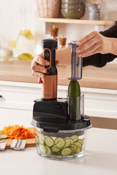 Karaca Mastermaid Prosteel Cam Mutfak Robotu Uzun Blender Ayaklı 6 Bıçaklı 2500 W Black Copper