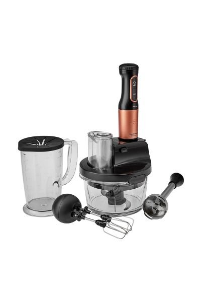 Karaca Mastermaid Prosteel Cam Mutfak Robotu Uzun Blender Ayaklı 6 Bıçaklı 2500 W Black Copper