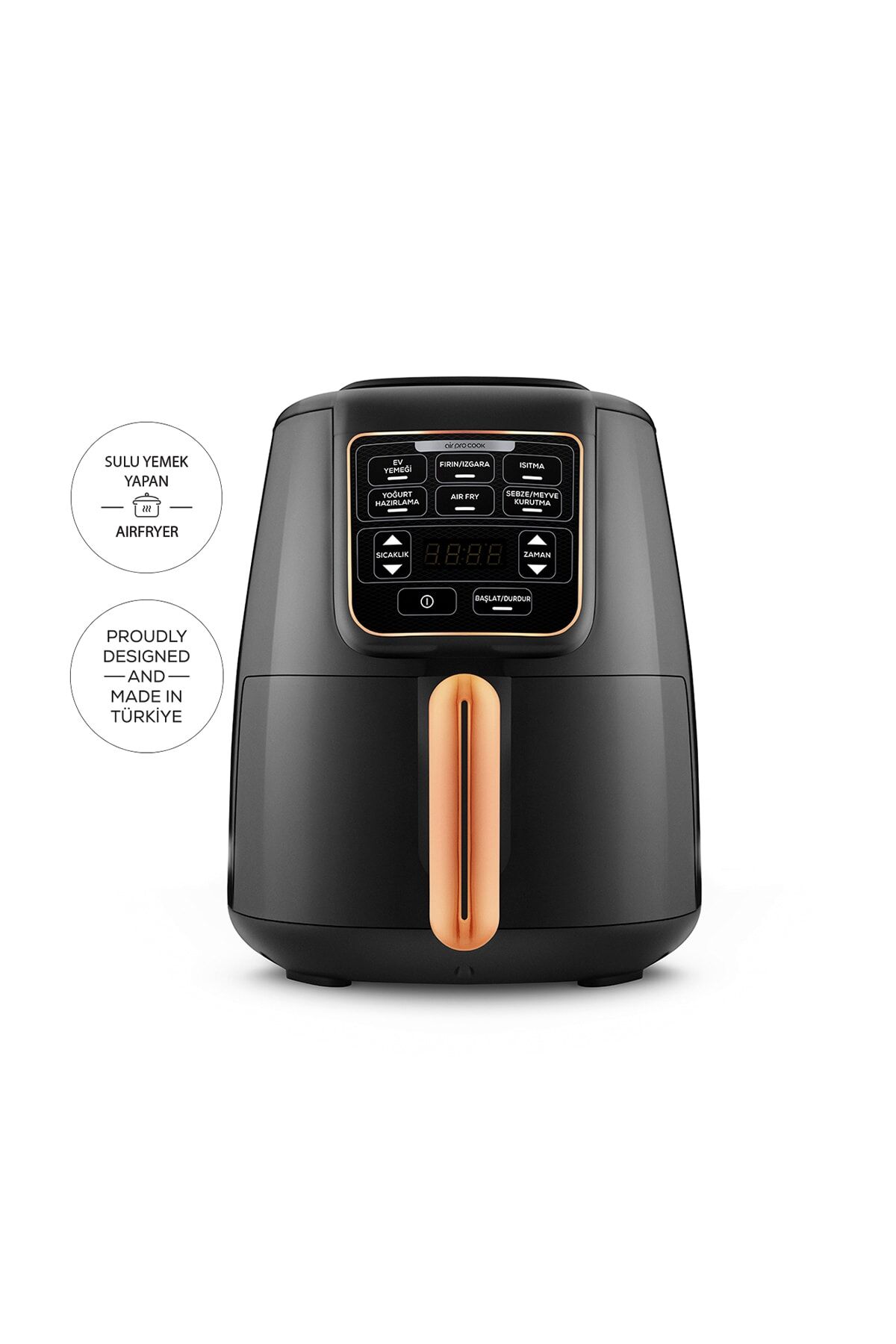 Karaca Air Pro Cook Xl 2 In 1 Konuşan Airfryer Black Cooper