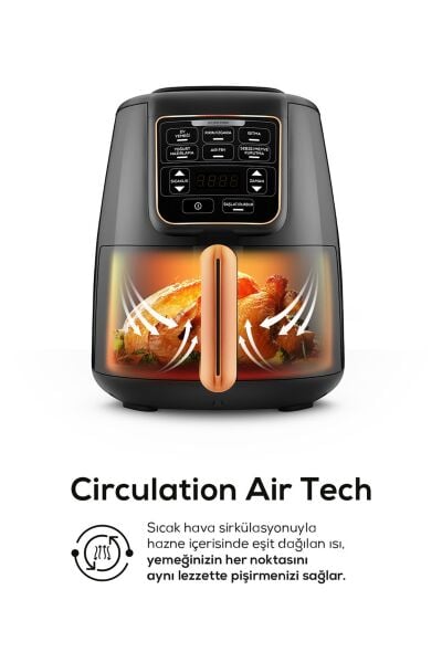 Karaca Air Pro Cook Xl 2 In 1 Konuşan Airfryer Black Cooper