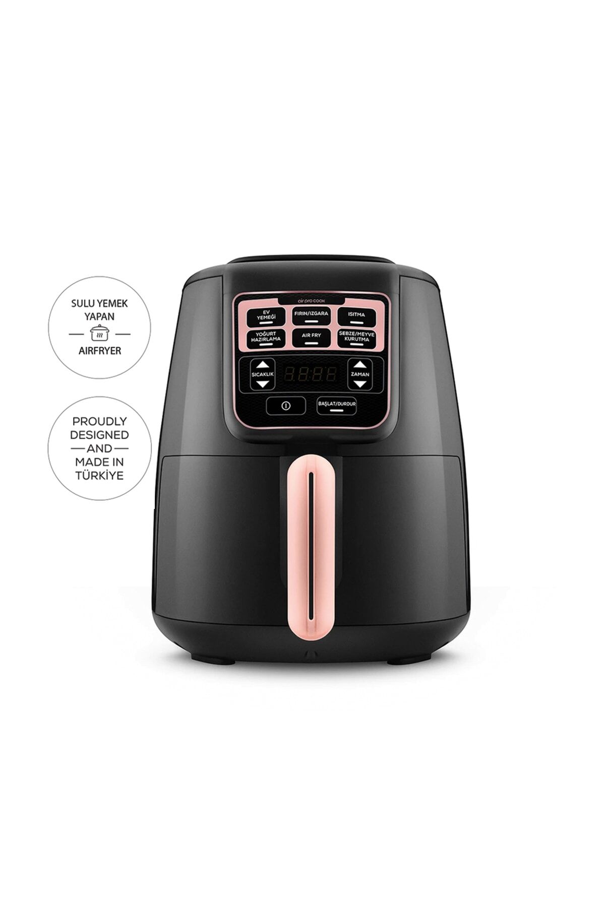 Karaca Air Pro Cook Xl 2 In 1 Konuşan Airfryer Rosegold