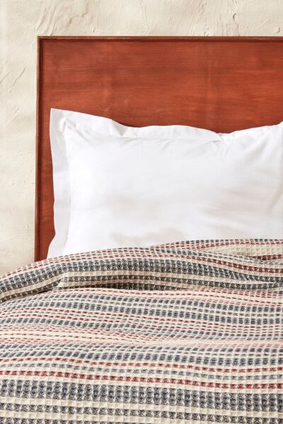 Karaca Home Flow Çizgili Tek Kişilik Waffle Pike 160x230 Cm Indigo