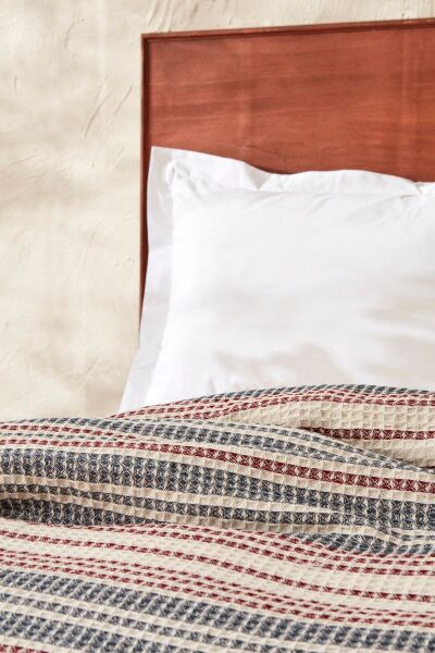 Karaca Home Flow Çizgili Tek Kişilik Waffle Pike 160x230 Cm Indigo