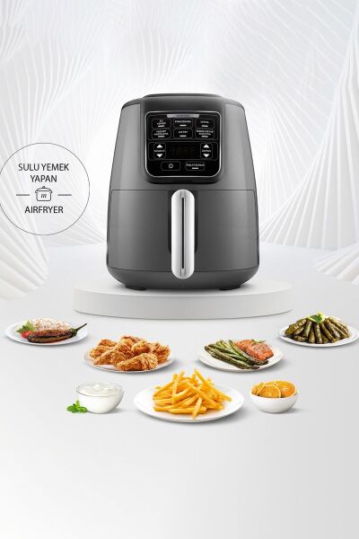Karaca Air Pro Cook XL 2 in 1 Konuşan Airfryer Space Gray