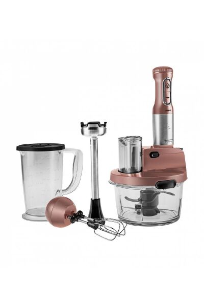 Karaca Mastermaid Prosteel Cam Mutfak Robotu Uzun Blender Ayaklı 6 Bıçaklı 2500 W Rosegold