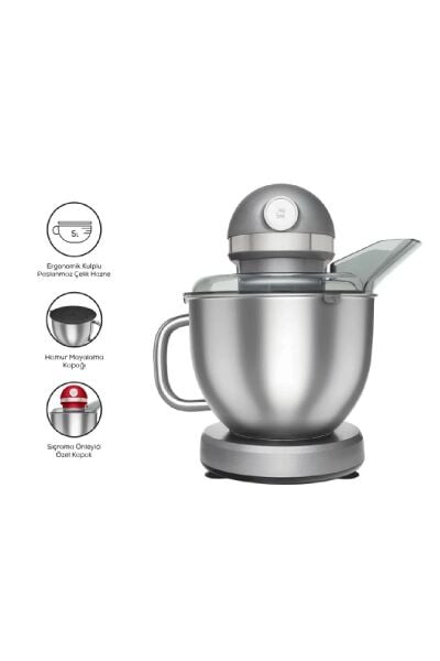 Karaca Mastermaid Chef Pro Çift Kollu Stand Mikser Galaxy Grey 1750 W