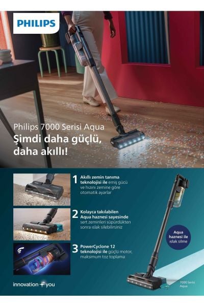 Philips 7000 Serisi XC7057/01 Islak Kuru Şarjlı Dikey Süpürge