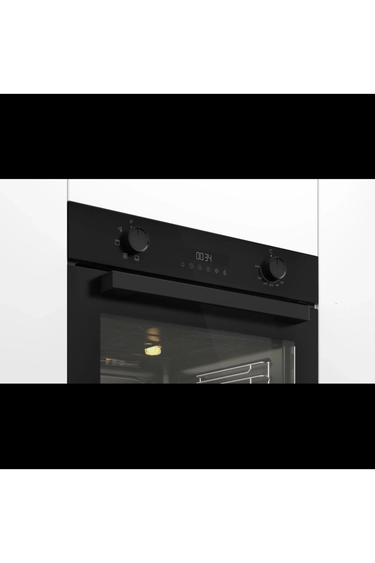 Arçelik AFC 330 S Fibona Siyah Ankastre Fırın