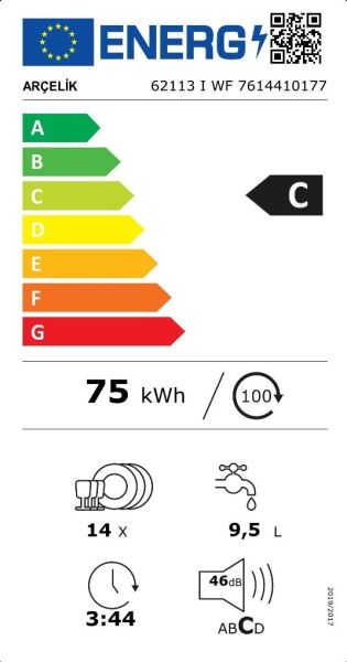 Arçelik 62113 I WF 11 Programlı Bulaşık Makinesi