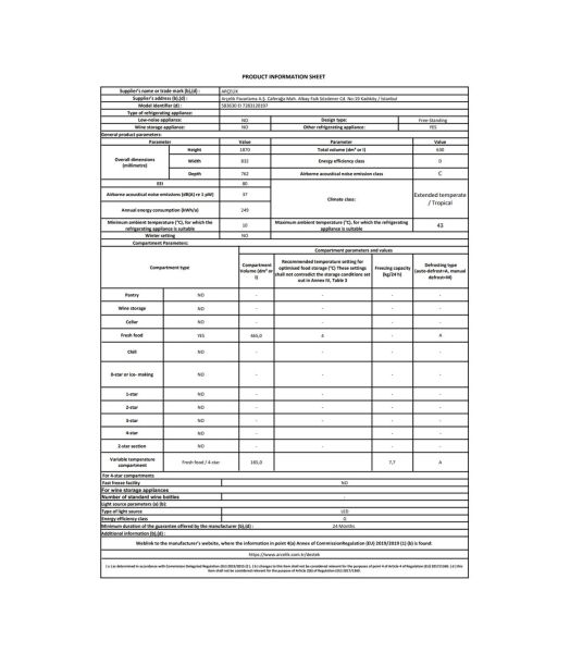 Arçelik 583630 EI Çift Kapılı No-Frost Buzdolabı