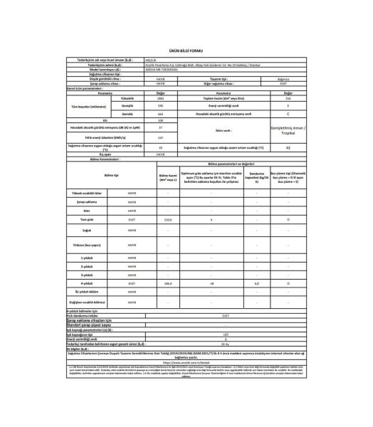 Arçelik 260316 MB Kombi No Frost Buzdolabı