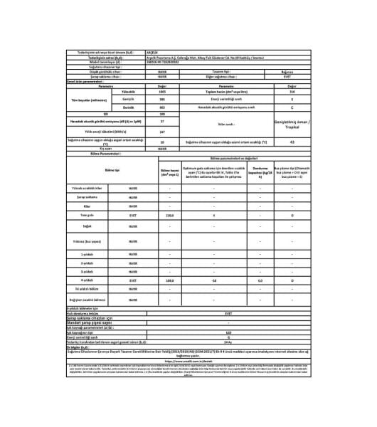 Arçelik 260316 MI Kombi No Frost Buzdolabı