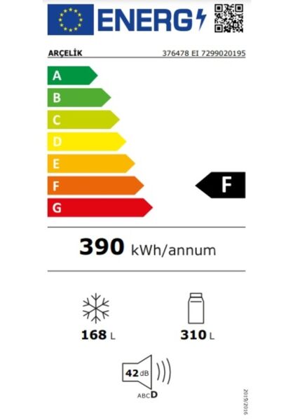 Arçelik 376478 EI 478 L Gardırop Tipi Buzdolabı