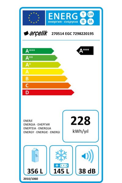 Arçelik 270514 EGC Kombi No Frost Buzdolabı