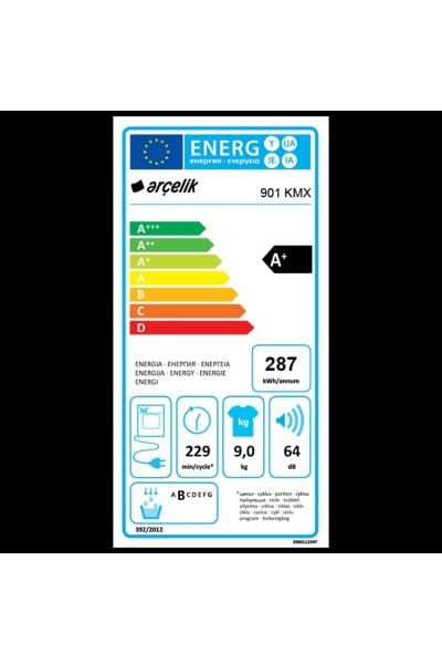 901 KMX 9 kg Çamaşır Kurutma Makinesi